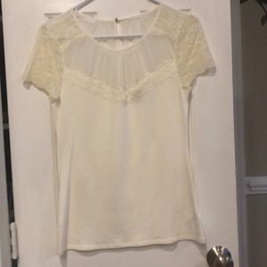 Small Cream Lace Top from Express